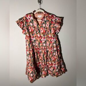 Chic Soul Floral Midi Dress - Multicolor